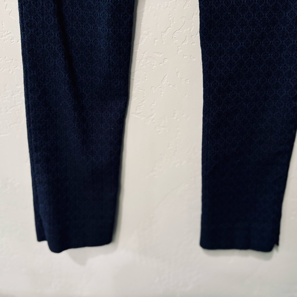Erica Taylor Pants Skinny Jacquard Navy Black Stretch SZ MEDIUM - Picture 9 of 16